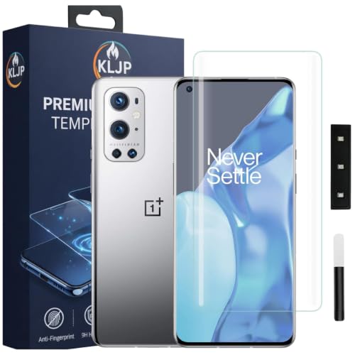 Image of Premium HD+ UV Tempered Glass Screen Protector For OnePlus 9 Pro (Pack of 1) Full Adhesive UV Curved Screen Protector Case Friendly HD Clarity with installation kit