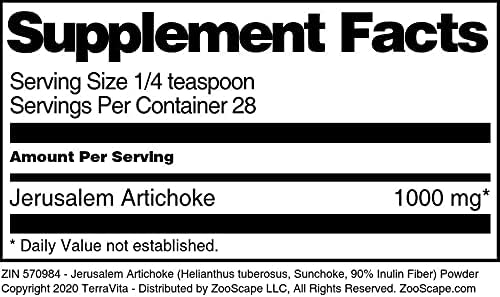 Miniatura 3 de TerraVita Alcachofa de Jerusalén (Helianthus tuberosus, Sunchoke, 90% fibra de inulina) Polvo (1 oz, ZIN 570984)