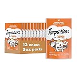 Temptations Classic Crunchy and Soft Cat Treats Tantalizing Turkey Flavor, 3 oz. Pouch (Pack of 12)