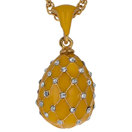 Yellow Trellis Royal Egg Pendant Necklace2