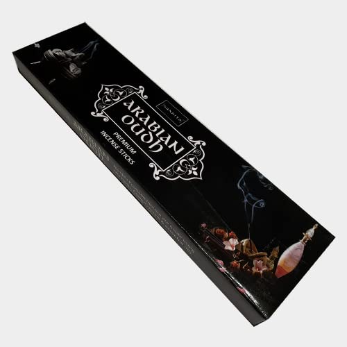 Arabian Oudh Incense Sticks Agarbathi 15gm Boxes x 12 Pack insense inscents insienso - Fine Quality Incense Sticks for Purification, Relaxation, Positivity, Yoga, Meditation (Nandita Arabian Oudh)
