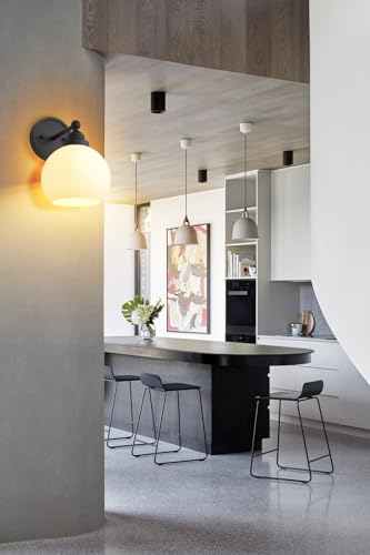 Image of Vintage Globe Glass Wall Sconce Light, Industrial Bathroom Vanity Lighting, Indoor Wall Mounted Lamp Fixture for Bedroom Living Room Hallway, Black, SC-LWT312B1