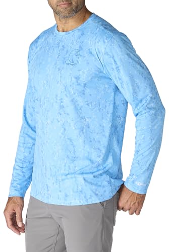 Carhartt Men's Force Sun Defender™ Relaxed Print LS T-Shirt, Tranquil Blue Terrain Camo, XX-Large - image 2