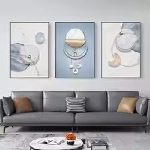 Affiches de géométrie solide abstraite triptyque moderne 3 pièces 60x110cm avec cadre