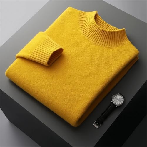 Men Cashmere Sweater Mock Neck Long Sleeve Pullover Thick Soft Warm Clothing Merino Wool Knitwear Tops4