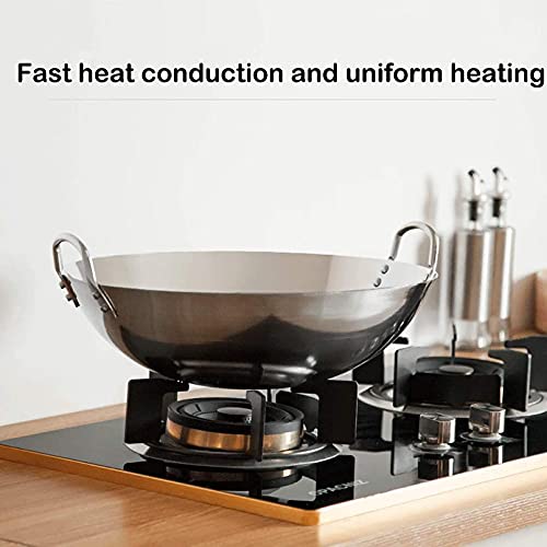 Wok grande de acero inoxidable 38 cm miniatura 3