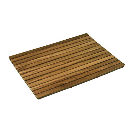 Tarima/Alfombra Flexible para Ducha y baño, en Madera de Teca (70 x 50 cm)