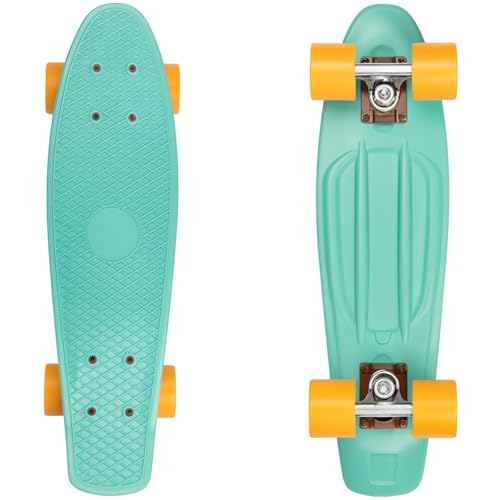 Fitto Mini Cruiser Skateboard with Wheels for Kids Teens Youths colourful theme- Portable Fun Skateboard 41x12cm-Assorted