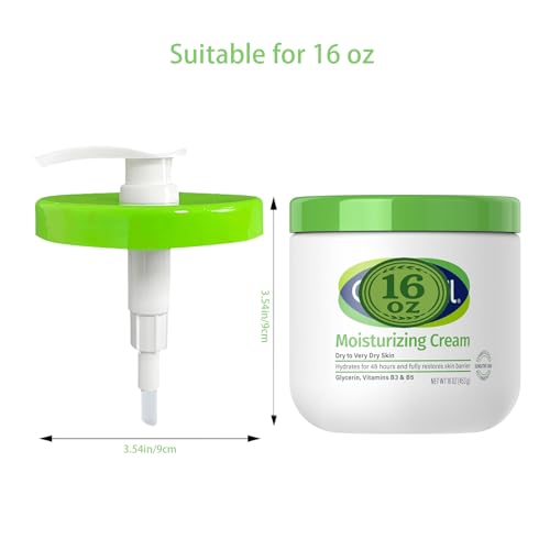 for Cetaphil Moisturizing Cream 16oz & 20oz Replacement Pump Head | Reusable Dispenser for Easy Squeeze, Hygienic Use | Fits Original Bottles, No Spill Design (16 Ounce(Pack of 2))4