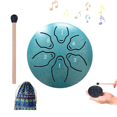 Rain Drum for Outside, Steel Tongue Drum Rain Chime, 6 Note 3 Inch Chakra Drum for Rain, Waterproof Musical Rain Drum for Garden, Enjoy The Rain Symphony