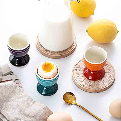 Unicasa Ceramic Egg Cups, Porcelain Colorful Egg Cup Set Of 6 thumb #2