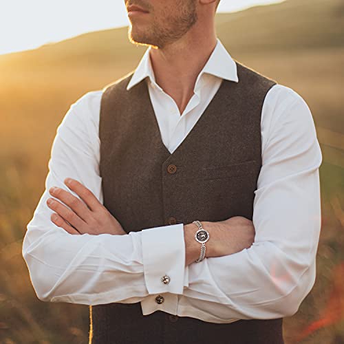 KINGWHYTE St Michael/St Christopher Bracelet Sterling Silver Men Adjustable Bracelet Religious Protection Jewelry Amulet Gift for Men Women with 7+2 Inch Stainless Steel Chain4