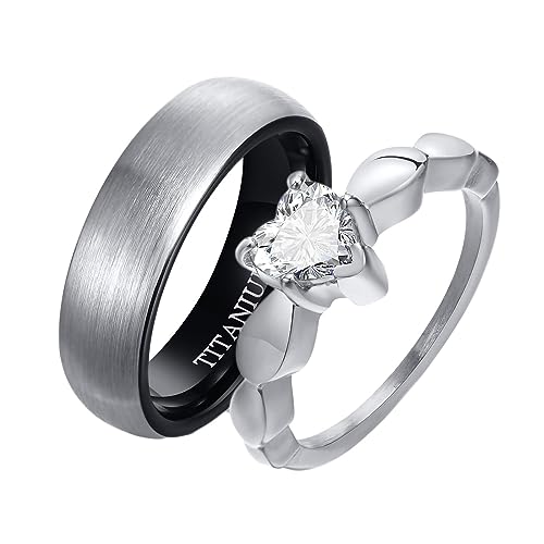 Bague de promesse argent noir alliance fiançailles