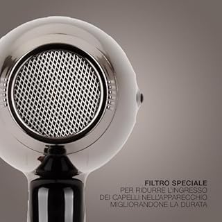 Phon per Capelli Elchim 3900 Healthy Ionic Titanio con Sacchetta Bianca in Cotone - Asciugacapelli Professionale Made in Italy - Leggero e Silenzioso, Asciugatura Ridotta 30%, 2400W