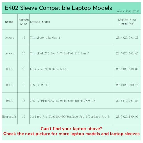 Image of Smatree Elite Laptop Sleeve for 13 inch Lenovo /ASUS /DELL /Samsung /Microsoft | for 13 inch Lenovo ThinkPad,Lenovo 500w /300e,ASUS Chromebook,DELL Latitude /XPS13,Samsung Galaxy Chromebook,Microsoft(E402)