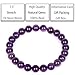 QOGIR Amethyst Bracelet - Anxiety Bracelet for Women Men - Handmade Natural Gem Stone Beaded Stretch Elastic Healing Bracelets 8mm