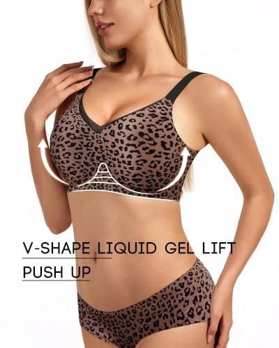 Image of VQJ Women's Wireless Jelly Full Coverage Bra Push Up Support Seamless