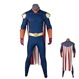 MZXDY Mens Homelander Cosplay Costume, Homelander Luxury Battle Uniform Bodysuit with Cloak for Halloween Party