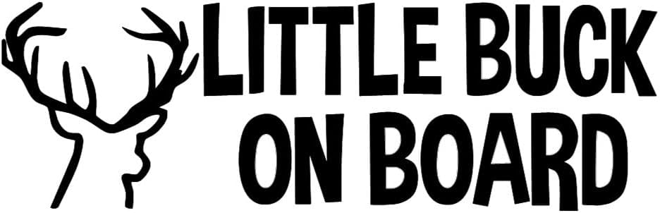 Little Buck on Board Sticker- 5" Decal (Black)- Little Hunter, Baby on Board Sticker, Funny Baby on Board, Baby Hunter Sticker, Hangover Baby, SIX805B