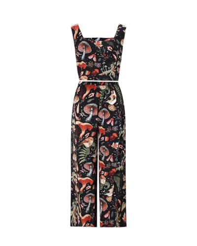 CORAMOON 2 Piece Sets for Women Casual Summer Outfits Womens Crop Top with Wide Leg Pants Lounge Set Matching Travel Vacation Clothes, M - image 6