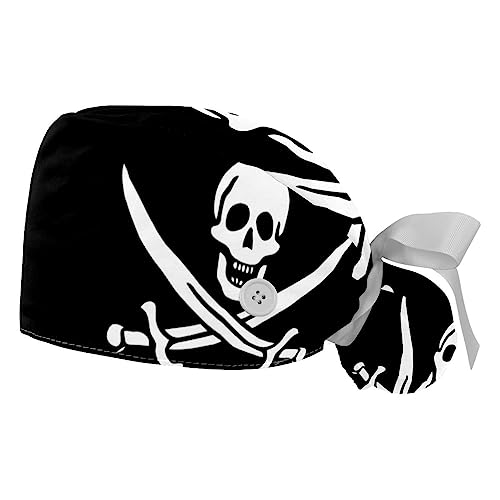 Berret bouffant réglable VERED : pack de 2 casquettes de travail avec bandeau anti-sueur pirate
