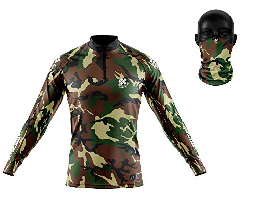 Camisa De Pesca Ziiip Proteção Solar Uv 50 + Bandana Cb008vd