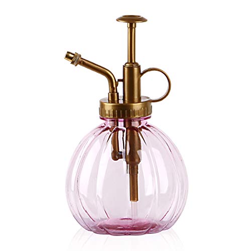 Useekoo Plastic Plant Mister Water Spray Bottle, 11.8 oz 350ml Watering Spray Bottle Vintage Decorative Plant Spray Bottle with Top Pump Mister for Plants and Flowers Small Watering Can- Pink