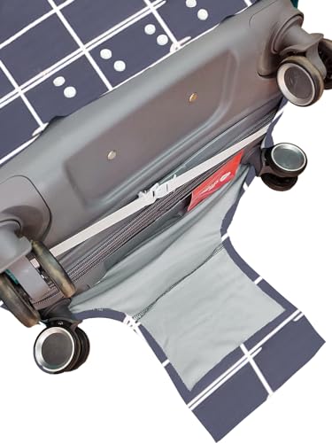 Image of Cortina Geometry Design Travel Suitcase Eco-Friendly Cover | Small | Fits 18-22 Inch Luggage | Polyester-Spandex | 55cm (20 inches) | Luggage Protectors | Anti Scratch /Dust | Pack of 1 | Grey