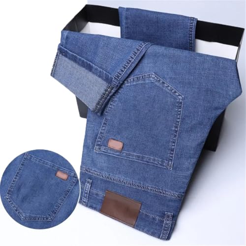 Men's Denim Pants Business Style Elastic Regular Fit Straight Leg Business Casual All Season Jeans2