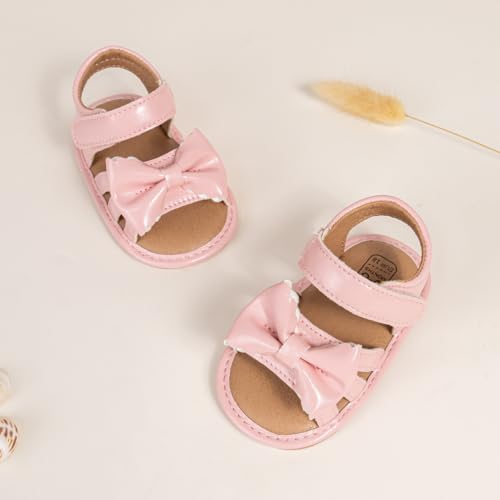 Image of CENCIRILY Infant Baby Girls Boys Sandals Summer Beach Outdoor Bowknot Soft Rubber Sole Toddler Princess Dress Flats Walking Shoes