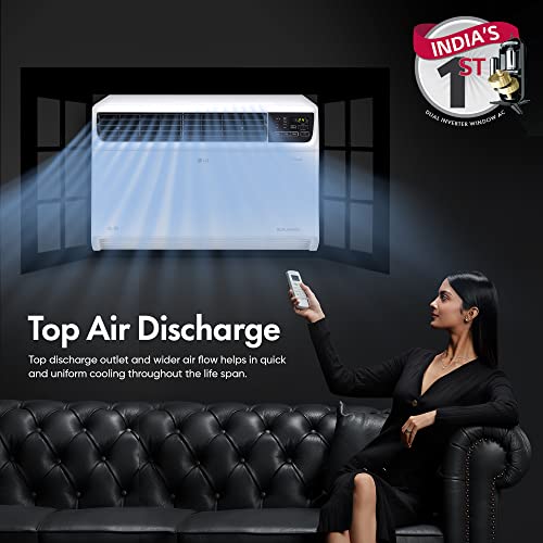 Image of LG 1.5 Ton 3 Star Wi-Fi DUAL Inverter Window AC (Copper, Convertible 4-in-1 cooling, RW-Q18WWXA, HD Filter with Anti-Virus Protection, White)