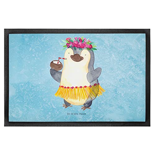Mr. & Mrs. Panda 50 x 75 cm Fußmatte Pinguin Kokosnuss - Geschenk, Hawaii, Vorleger, Türmatte,...