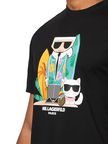 KARL LAGERFELD Men's Short Sleeve Crewneck Karl Surfboard Graphic Design T-Shirt3
