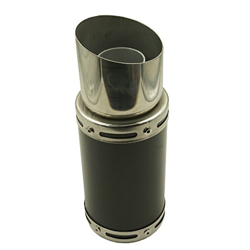 Glixal ATKS-038 GY6 125cc 150cc 7-inch High Performance Racing Exhaust Muffler System 152QMI 157QMJ Scooter Moped ATV Go Kart (Black) - Thumbnail 3