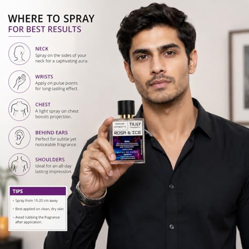 Image of ROSA & ICE Inspired by H*was Ice Extrait De Parfum for Men - 50ML | H*was Long Lasting Perfume | Strong & long Lasting with 30% Oil Concentration| Fresh Fruity-Aquatic | Fragrance From France | Luxury Scent | Alluring Perfume for Men