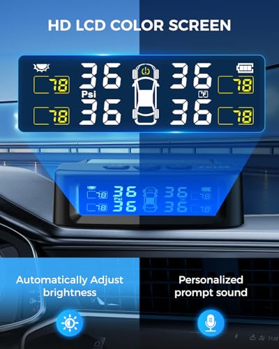 Tire-Pressure-Monitoring-System-TPMS-with-Solar-and-USB-Charger-4-Tire-Sensors-and-6-Alarm-Modes-Auto-onoff-and-Voice-Prompt-TPMS-with-Color-LCD-Screen-for-RV-Sedan-SUV-MPV-etc-0-87-PSI