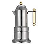 Ichiias Moka Pot, Stainless Steel Moka Pot Stovetop Espresso Coffee Maker with Safety Valve 4 Cups