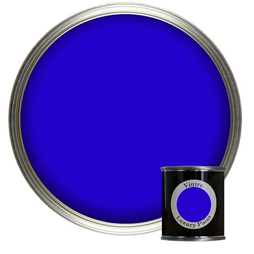 Vintro Paint | Luxury Matt Emulsion | Smooth Chalky Finish | Multi Surface Paint | for Walls, Ceilings, Wood and Metal | 125ml (Electric Blue - Ultramarine)