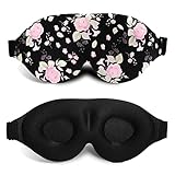 Augenmaske Schlafmaske,lichtblockierende Augenmaske,Bequeme & Verstellbare Schlafmaske für Damen und Herren,3D Schlafmaske,für Unterwegs,Schichtarbeit (A Pfingstrose)