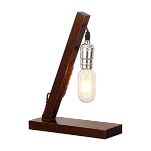 Injuicy antieke houten bureaulampen, vintage metalen tafellamp