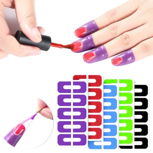 PLABBDPL Cintas desechables para uñas, 50 unidades en forma de U, adhesivo protector de uñas, adhesivo protector de esmalte de uñas, plantilla protectora de esmalte de uñas para arte de uñas