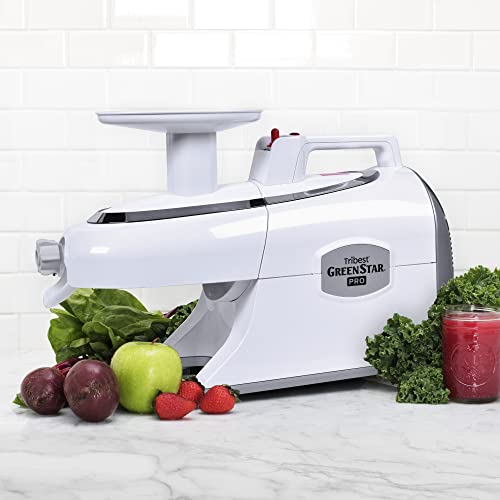 Tribest Greenstar Gs-P501-B Pro Jumbo Slow Masticating Juicer, Twin Gear Cold Press Juicer And Juice Extractor, White #TOP1