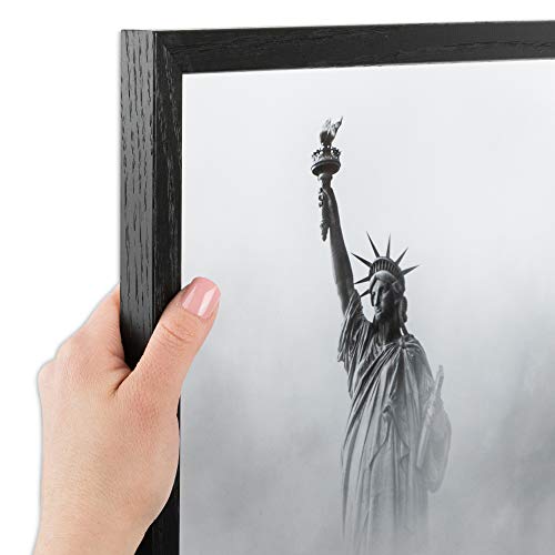 ArtToFrames 14x20 inch Black on Red Oak Wood Picture Frame, 2WOM0066-1343-YBLK-14x20