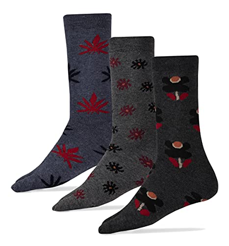 Image of RC. ROYAL CLASS Women's Warm Woolen Calf Length Thick Terry /Towel Multicolored Socks(Pack of 3 Pairs)(Winter wear socks)