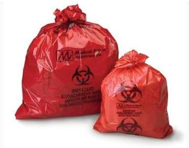 Biohazard Waste Bag, Red 25X34 1.2Ml, 250 Units 1.2 ml