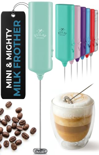 Image of Mini & Mighty Milk Frother Wand - Powerful Handheld Coffee Frother, Battery Operated Drink Mixer - Compact Pocket Size - Detachable Whisk for Latte, Cappuccino, Matcha, Hot Chocolate