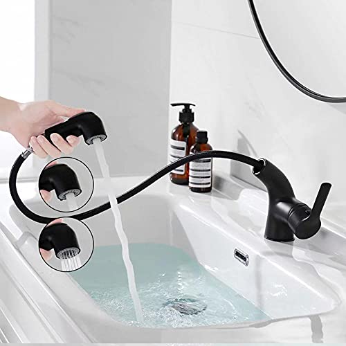 Mitigeur de lavabo noir chaud et froid double mode pour robinets d'évier