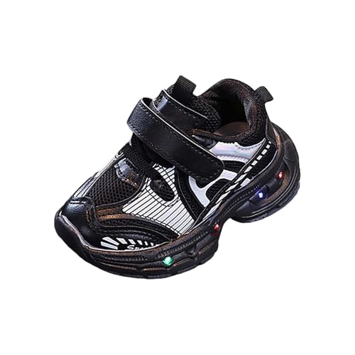 Toddler Baby Walking Sneakers Fashion LED Light Shoes Boys Girls Soft Sports Hook Loop Walking Tennis Flat Toddler Shoes