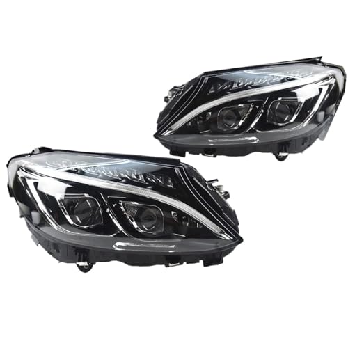 YTdhfDGJ Para Benz W205 C260 C300 2014 2015 2016 2017 2018 Faro Delantero DRL H7 LED Bi Xenon Conjunto De Bombillas Actualización Señal Dinámica