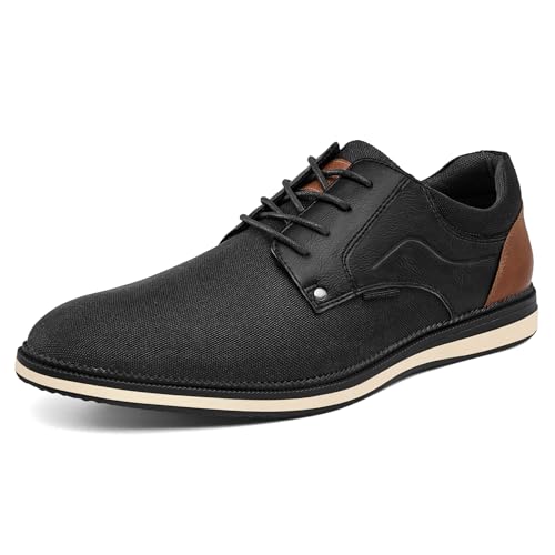 MERIDOS Men's Casual Oxfords Black Fabric